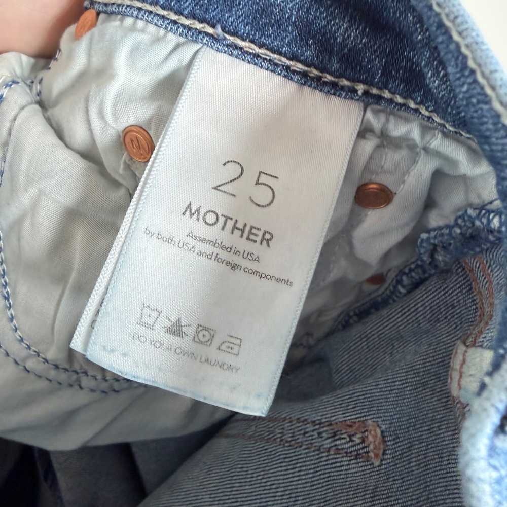 Mother The Insider Crop Step Chew High Rise Jeans 25 - Picture 8 of 8